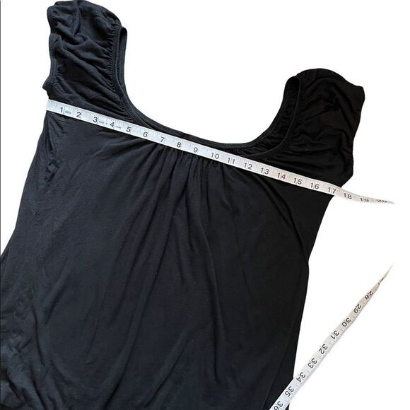 TNA Black Wide Elastic Shoulder Light Short Sleeve Top S - Picture 6 of 8